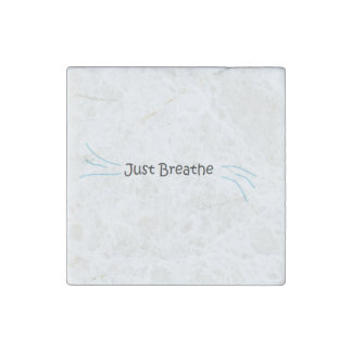 "Just Breathe" Stone Magnet