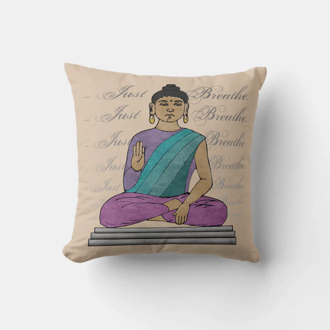 Just Breathe Throw Pillow