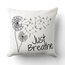 Just Breathe Throw Pillow by Posh Little Finds