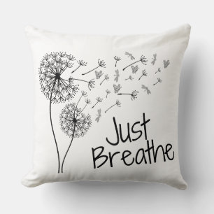 Just Breathe Throw Pillow by Posh Little Finds