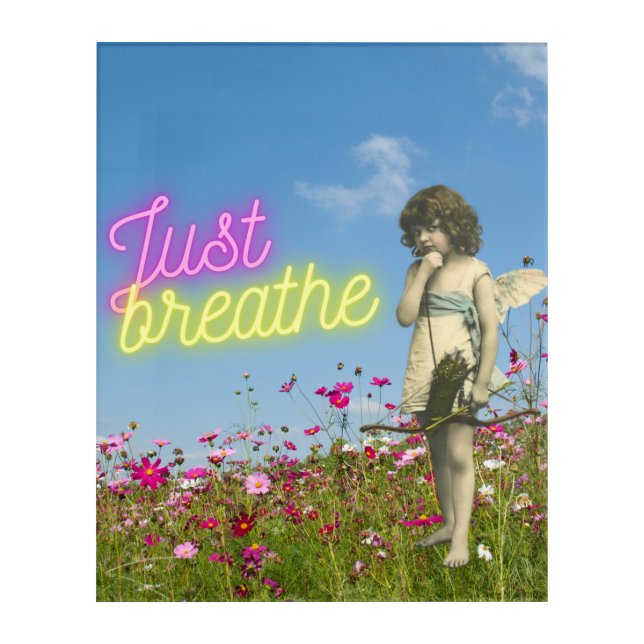 Just Breathe Vintage Angel Altered Art   (Front)