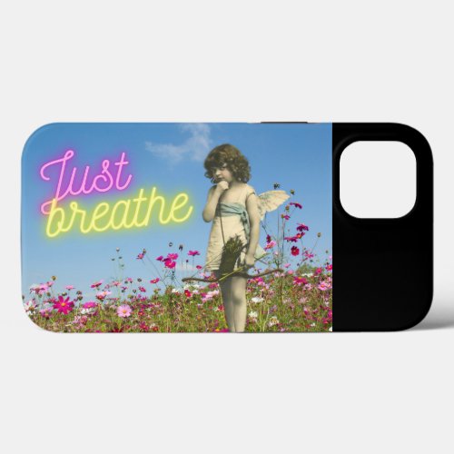 Just Breathe Vintage Angel Altered Art  iPhone 13 Case