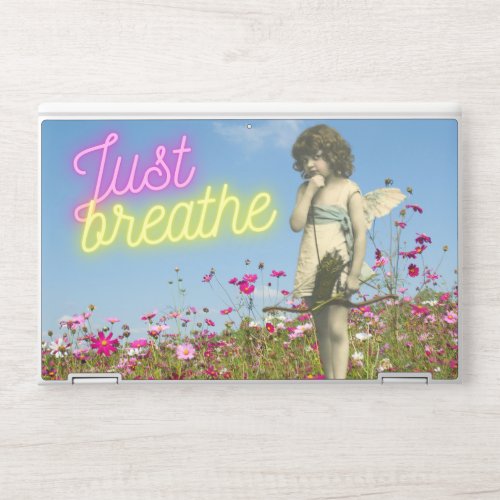 Just Breathe Vintage Angel Altered Art  HP Laptop Skin