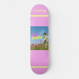 Just Breathe Vintage Angel Personalized Skateboard