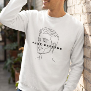 Just Breathe White Sweatshirt   Clean Line