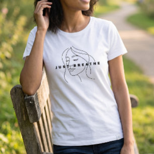 Just Breathe White Women's T-Shirt Minimalist