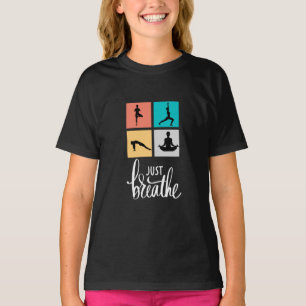 just breathe yoga meditation black  T-Shirt
