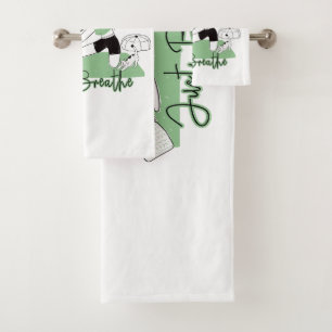 Just Breathe Yoga Meditation Pose Bath Towel Set