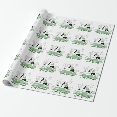 Just Breathe Yoga Meditation Pose Wrapping Paper