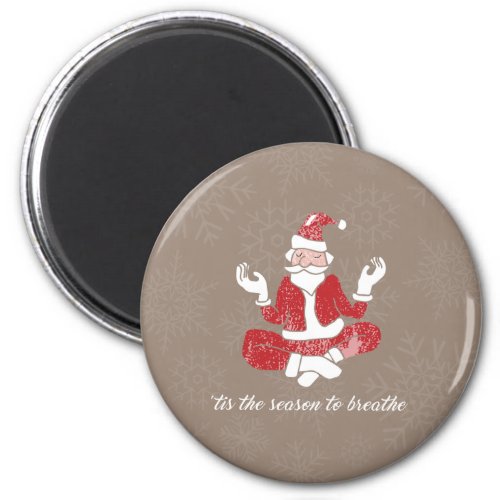 Just Breathe Yoga Santa Magnet