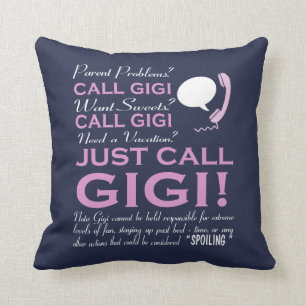 JUST CALL GIGI! THROW PILLOW