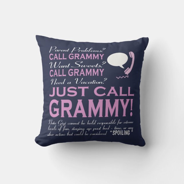 Just call Grammy Throw Pillow (Front)