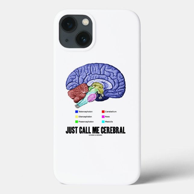 Just Call Me Cerebral Brain Anatomy Humor Case-Mate iPhone Case (Back)