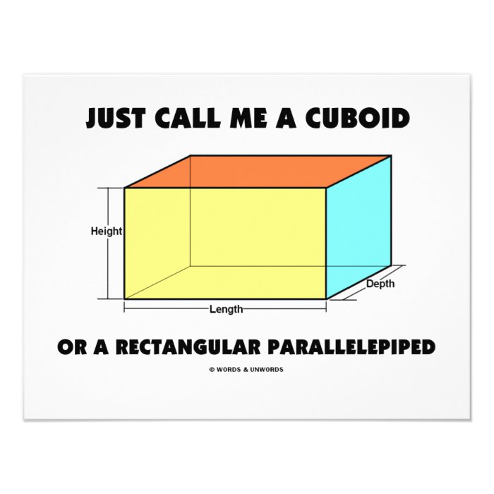 Just Call Me Cuboid Or Rectangular Parallelepiped Invitations