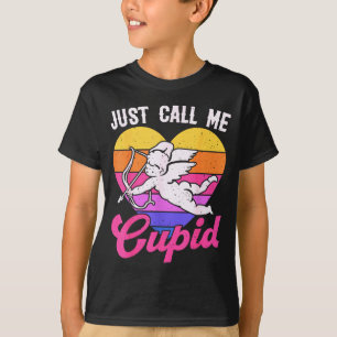 Just Call Me Cupid Valentine Cute Arrow Heart Coup T-Shirt