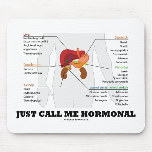 Just Call Me Hormonal Endocrine Alimentary System Mouse Pad