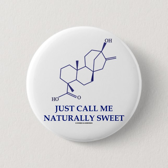 Just Call Me Naturally Sweet (Steviol) Pinback Button (Front)
