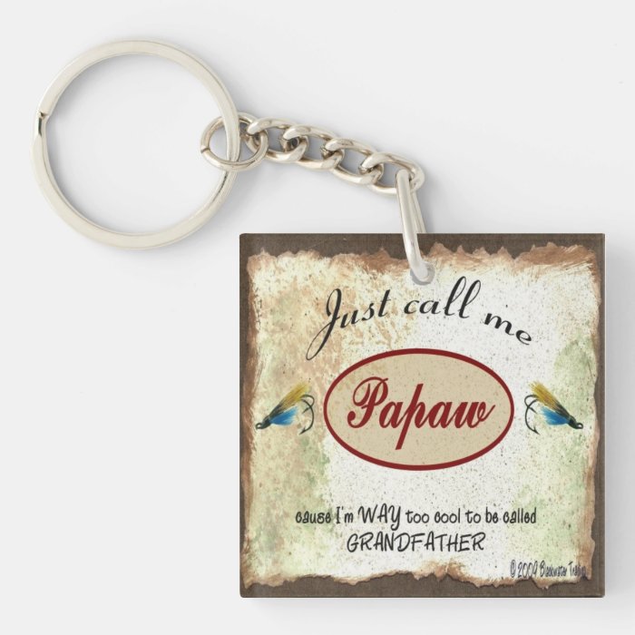 Just Call Me Papaw Fishing Lures Keychain