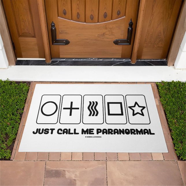Just Call Me Paranormal Zener Cards Doormat (Outdoor)