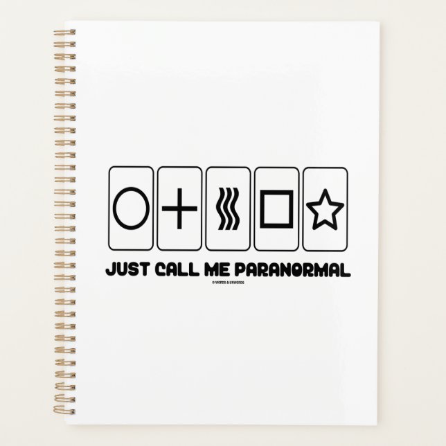 Just Call Me Paranormal Zener Cards Planner (Front)