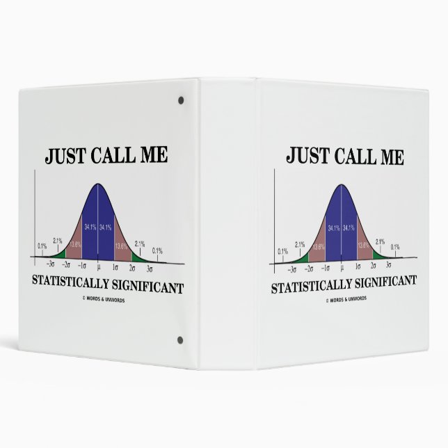 Just Call Me Statistically Significant Stats Humor 3 Ring Binder (Background)