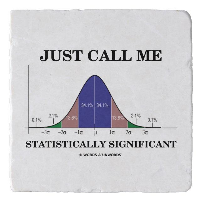 Just Call Me Statistically Significant Stats Humor Trivet (Front)