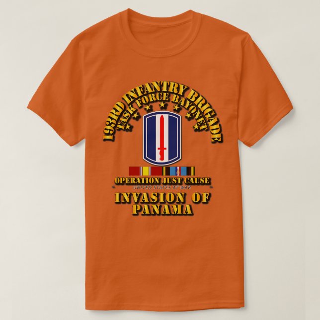 Just Cause 193rd Infantry Bde w Svc Ribbons T-Shirt (Design Front)