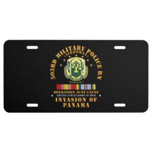 Just Cause - 503rd Military Police Bn - Ft Bragg License Plate