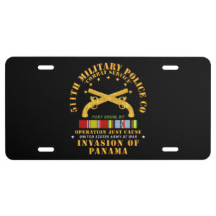 Just Cause - 511th Military Police Co - Ft Drum, N License Plate
