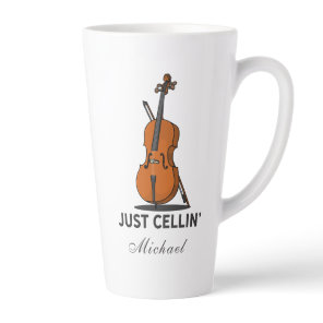 Just Cellin Cellist Performance Music Cello Latte Mug