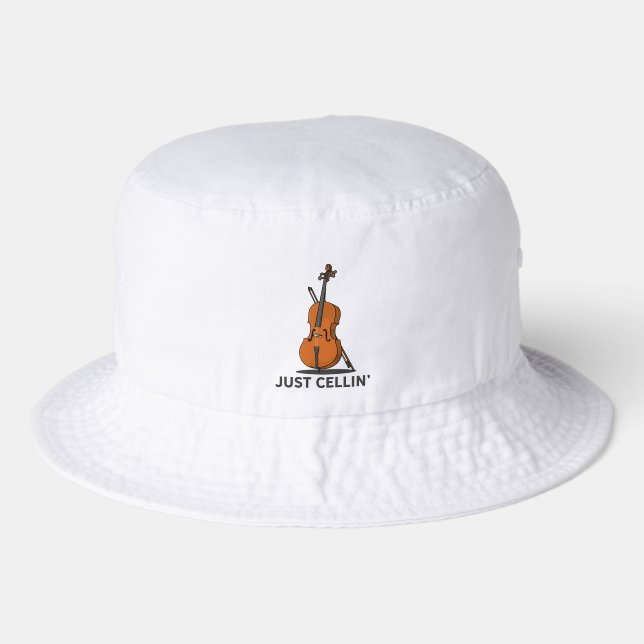 Just Cellin Cellist String Music Cello Player Bucket Hat (Front)