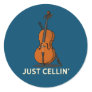 Just Cellin Cello Print Classic Round Sticker