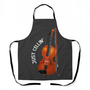 Just Cellin' Funny Chilling Cello Violin Apron
