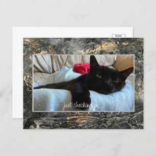 Just Checking In Postcard Black