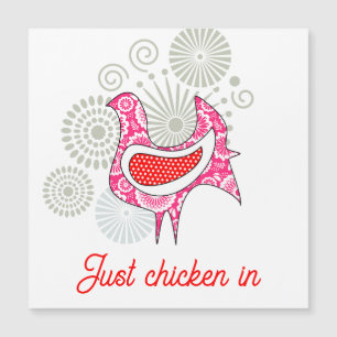 Just chicken in Cute Funny Pink Red Vintage Hen