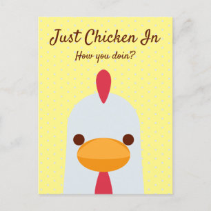 Just Chicken In Funny Hello Postcard