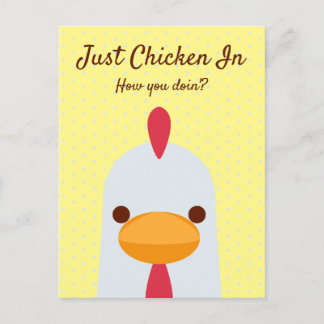 Just Chicken In Funny Hello Postcard