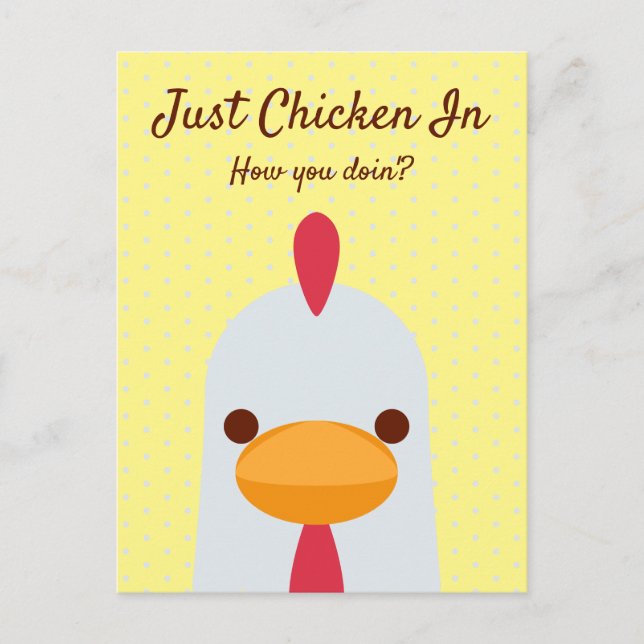 Just Chicken In Funny Hello Postcard (Front)