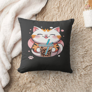 Just Chill Cat T-Shirt – Relaxing Cat Lover Graphi Throw Pillow