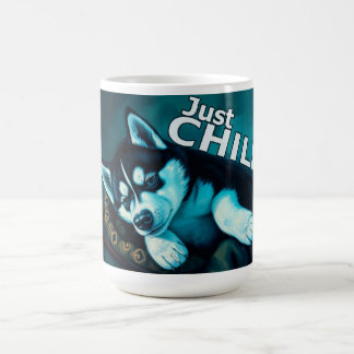 Just Chill Husky Puppy Coffee Mug