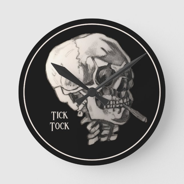 Just Chill Skull  Round Clock (Front)