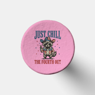 Just Chill The Fourth Out Patriotic Raccoon Shirt_ Golf Tees