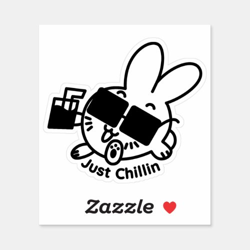 Just Chillin Bunny Face3 sticker