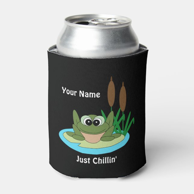 Just Chillin Frog Can Cooler (Can Front)