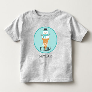 Just Chillin Funny Snowman Snow Cone Winter Toddler T-shirt