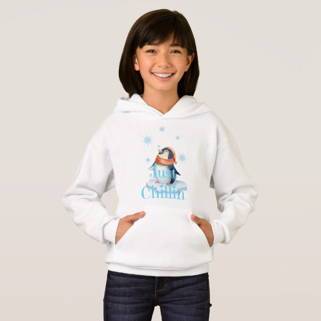 Just Chillin Penguin Hoodie (Front Full)