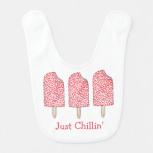Just Chillin' Strawberry Pink Shortcake Popsicles Bib