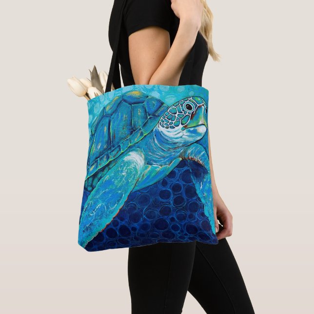 Just Chillin' Turtle Shoulder Tote (Close Up)