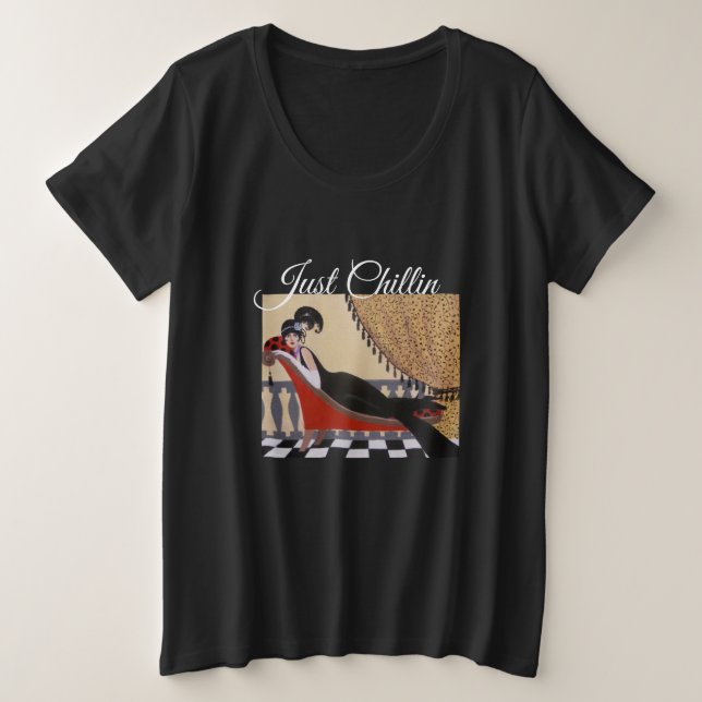 Just Chillin Women's Plus-Size Basic T-Shirt (Design Front)