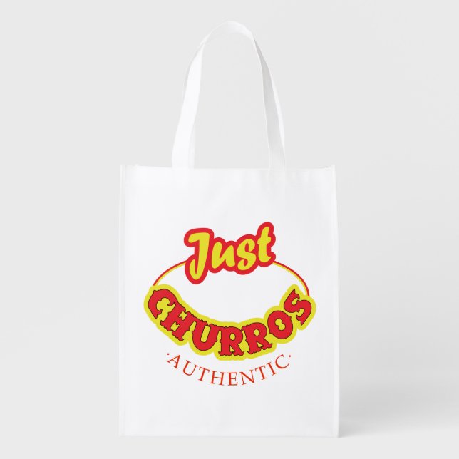 Just Churros Logo Grocery Bag (Front)